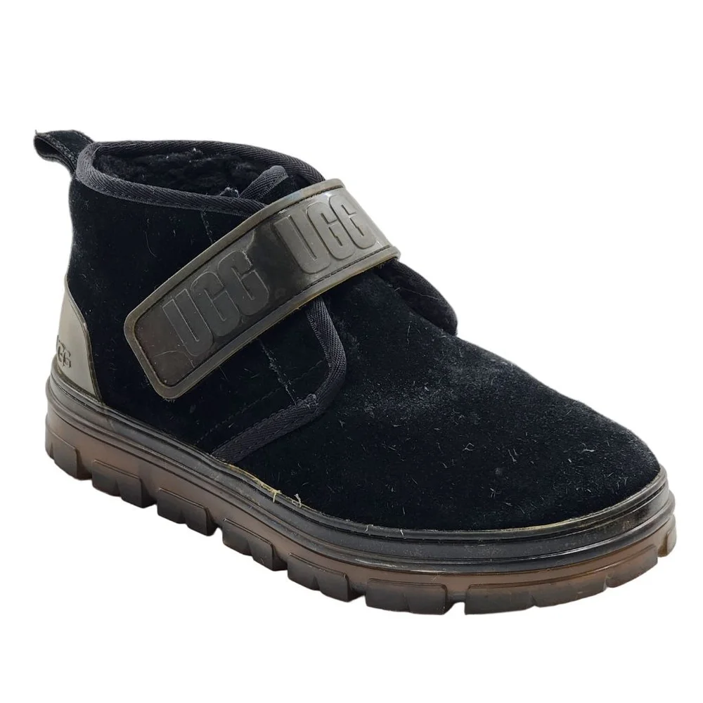 UGG Neumel Suede Shealing Lined Clear Winter Boots 8 Black